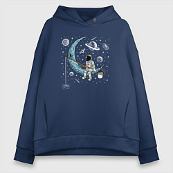 Женское худи оверсайз Космическая рыбалка