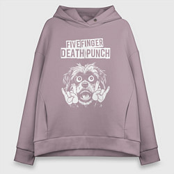 Женское худи оверсайз Five Finger Death Punch rock dog