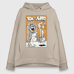 Женское худи оверсайз Том и Джерри - тосты