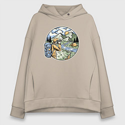 Женское худи оверсайз Фото пейзаж