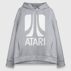 Женское худи оверсайз Atari logo white