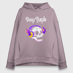 Женское худи оверсайз Deep Purple - неоновый череп