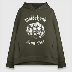Толстовка оверсайз женская Motorhead - iron fist, цвет: хаки