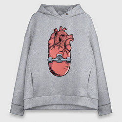 Женское худи оверсайз Скейт в сердце