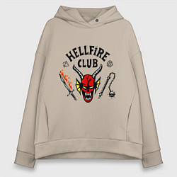 Женское худи оверсайз Stranger things - hellfire club