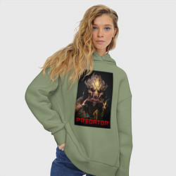 Толстовка оверсайз женская Хищник - рык, цвет: авокадо — фото 2