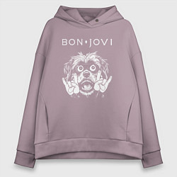 Женское худи оверсайз Bon Jovi rock dog