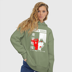 Толстовка оверсайз женская Токийский Гуль 1000-7, цвет: авокадо — фото 2