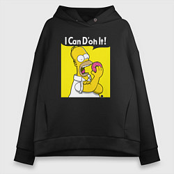 Женское худи оверсайз Гомер с пончиком