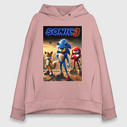 Женское худи оверсайз Sonic and his team - movie