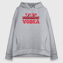 Толстовка оверсайз женская V is for vodka, цвет: меланж