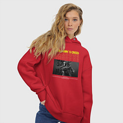 Толстовка оверсайз женская Ассасcинс Крид Shadows, цвет: красный — фото 2