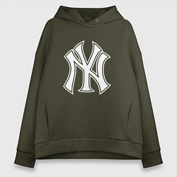 Женское худи оверсайз New York yankees - baseball logo