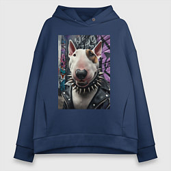 Женское худи оверсайз Морда крутого бультерьера