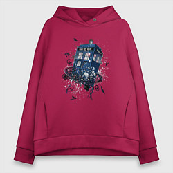 Толстовка оверсайз женская Magic tardis, цвет: маджента