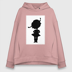 Женское худи оверсайз Силуэт поцелуй она - для пары