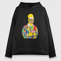 Женское худи оверсайз Красочный Гомер