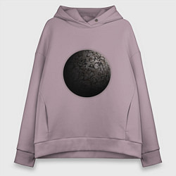 Толстовка оверсайз женская Планета арт с разломами, цвет: сиреневый