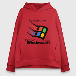 Толстовка оверсайз женская Предназначен для windows 98, цвет: красный