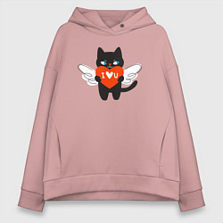 Женское худи оверсайз Ангельский котик