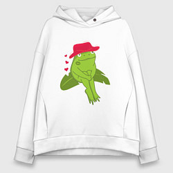 Женское худи оверсайз Лягушонок в шляпе