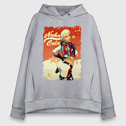 Толстовка оверсайз женская Fallout - nuka cola playbill, цвет: меланж