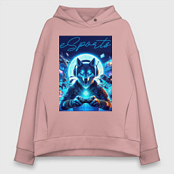 Женское худи оверсайз Волчара - крутой геймер