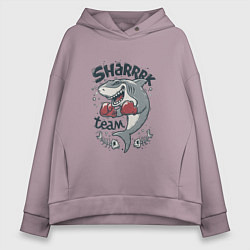 Толстовка оверсайз женская Shark team, цвет: сиреневый