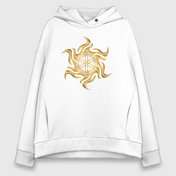 Женское худи оверсайз Символ звезда-колесница бога Перуна