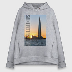 Женское худи оверсайз Небоскреб Лахта центра в Санкт-Петербурге