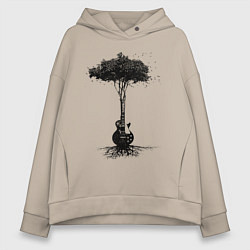 Женское худи оверсайз Гитарное дерево