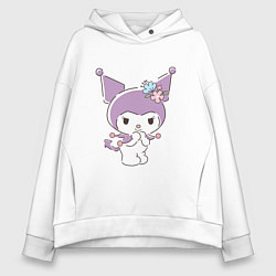 Женское худи оверсайз Куроми с цветочками