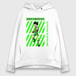 Толстовка оверсайз женская Хантер Гон полоска, цвет: белый