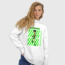 Толстовка оверсайз женская Хантер Гон полоска, цвет: белый — фото 2