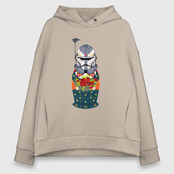 Женское худи оверсайз Матрешка шлем штурмовика