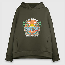 Женское худи оверсайз Скелет на чиле