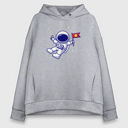 Женское худи оверсайз Космонавт с флажком