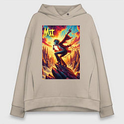 Женское худи оверсайз Mick Jagger -mountain fantasy