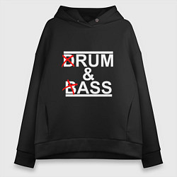 Женское худи оверсайз Drum and bass black