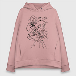 Женское худи оверсайз Земляной червяк Джим стреляет