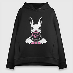 Женское худи оверсайз Череп - кролик