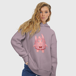 Толстовка оверсайз женская Cartoon monster pink, цвет: сиреневый — фото 2