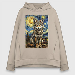 Женское худи оверсайз Волчонок Ван Гог