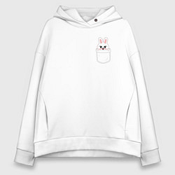 Толстовка оверсайз женская Leebit in pocket, цвет: белый