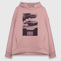 Женское худи оверсайз Ретро постер с спорткаром