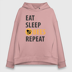 Женское худи оверсайз Еда сон пчёлы