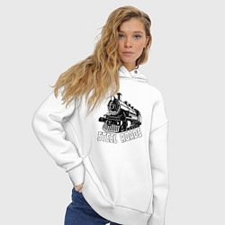 Толстовка оверсайз женская Паровоз в перспективе, цвет: белый — фото 2