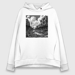 Женское худи оверсайз Разрушенный город