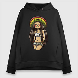 Женское худи оверсайз Smile jamaica girl