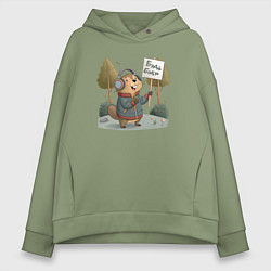 Женское худи оверсайз Будь бобр